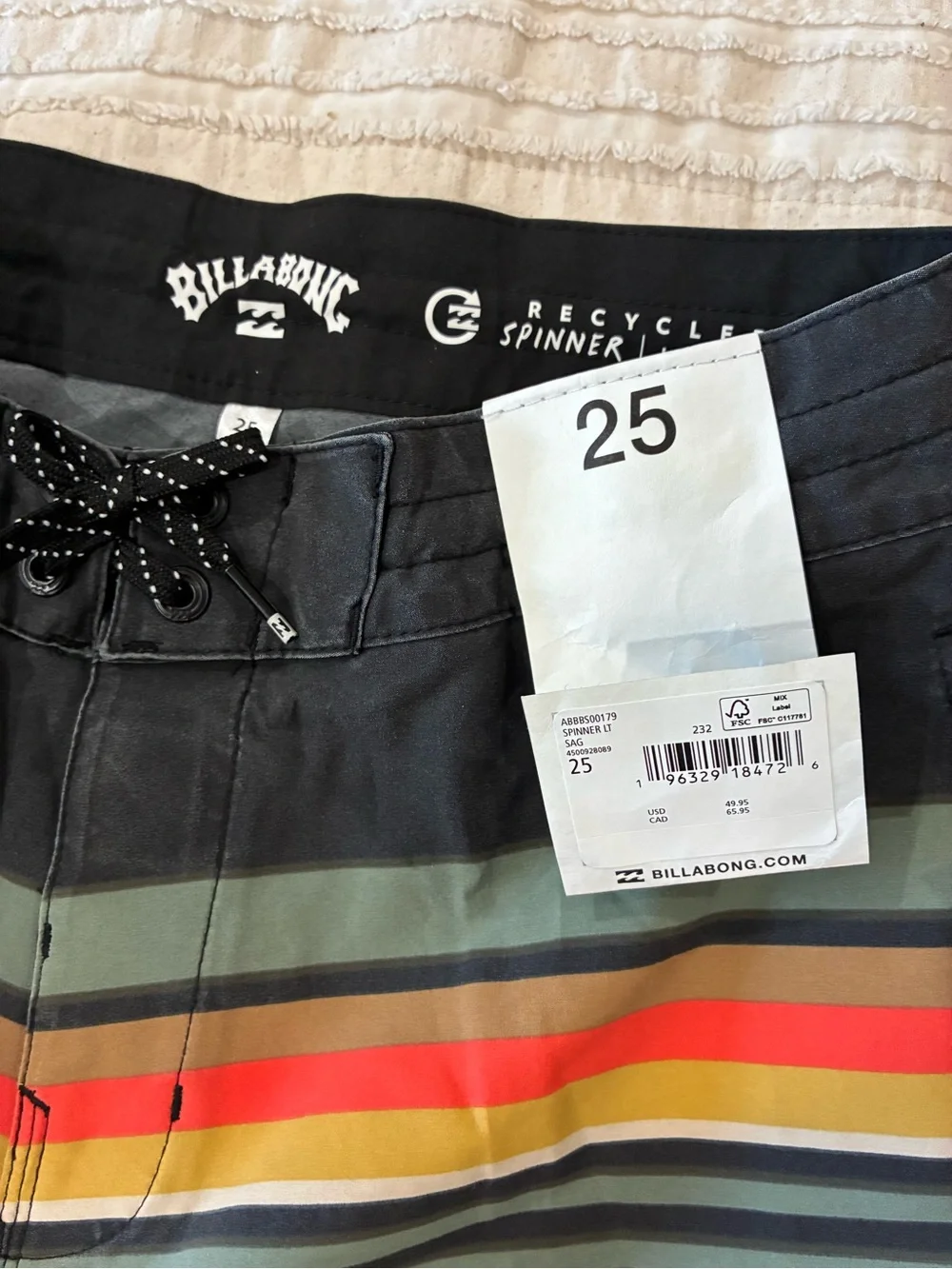 NWT Billabong Men’s Olive Multi-Stripe Boardshorts - Black/Olive/Gray